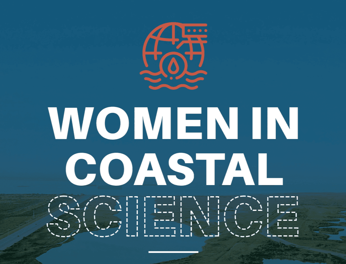 Women in Coastal Science blue background