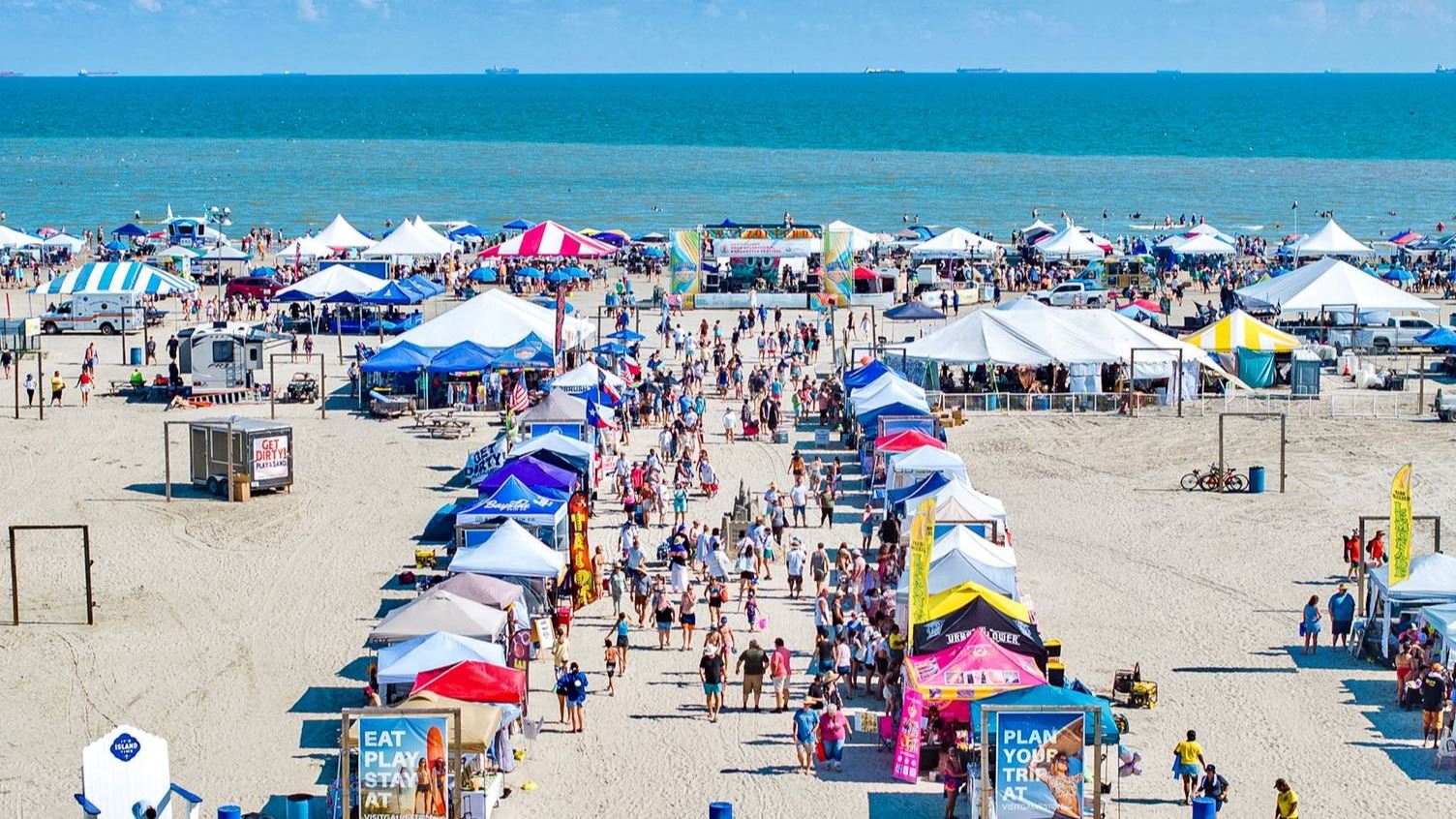 Galveston Sandcastle Festival Vendor asile view